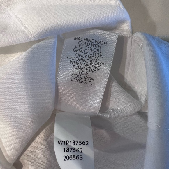 J JILL crisp white 3/4 sleeve, stand up collar tunic shirt. Women’s petite xs - Picture 5 of 7